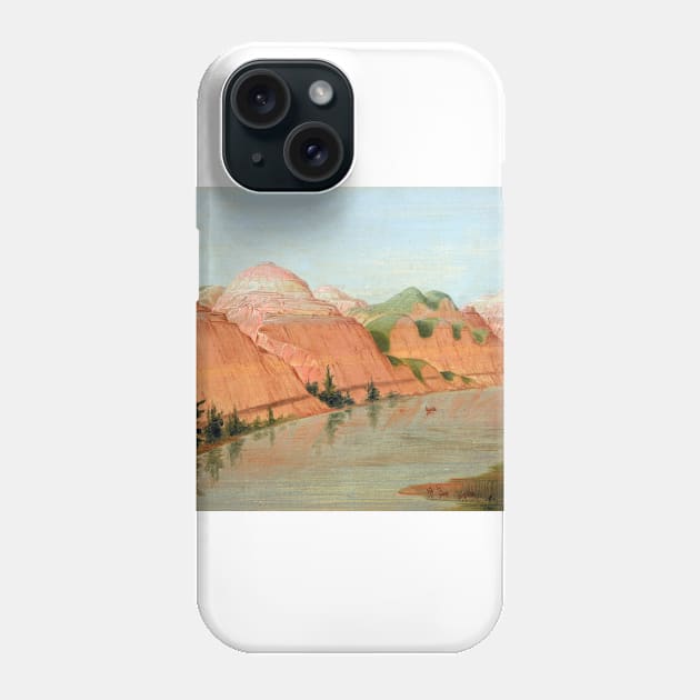 George Catlin Magnificent Clay Bluffs, 1800 Miles above St. Louis Phone Case by pdpress