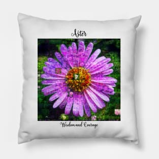 Aster Birth Month Flower September Pillow