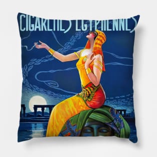 Vintage Travel Poster France Nerma Cigarettes Egyptiennes Pillow