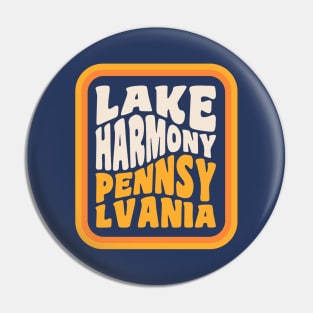 Lake Harmony Pennsylvania Poconos Vacation Retro Vintage Badge Pin