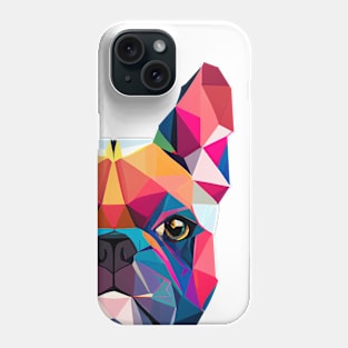 French Bulldog Geometric Portrait - Vibrant Phone Case