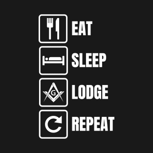 Eat Sleep Lodge Repeat Masonic Freemason T-Shirt