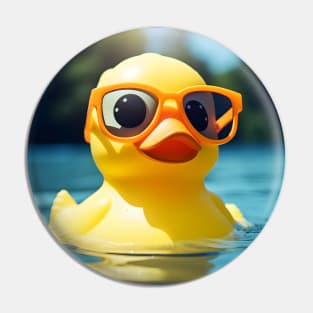 Cute Rubber Duck Wearing Glasses Pin