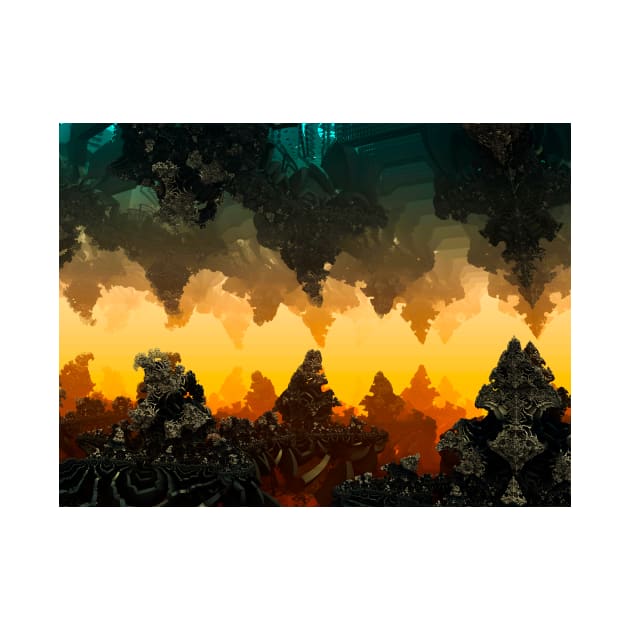 Fractal cave print with stalactites and stalagmites by Pink Dessert