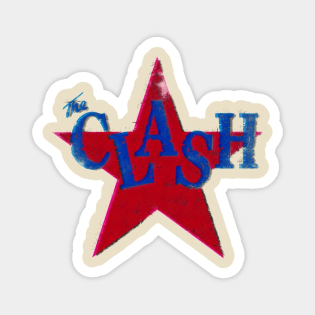 the clash distressed star graphic Magnet by HAPPY TRIP PRESS