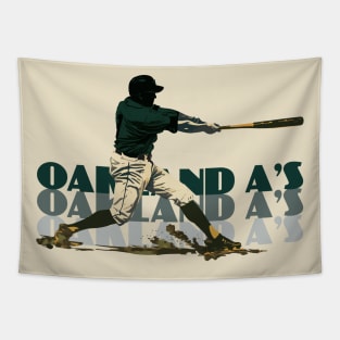 Retro Oakland A's Slugger Tapestry