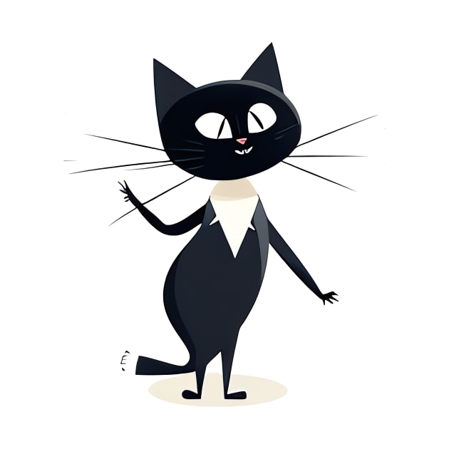 Funny Dancing Black Cat by Nenok