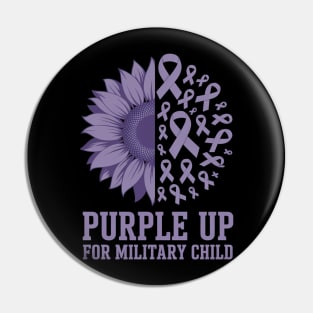 Sunflower Purple Up for Military Kids Military Child Month Pin