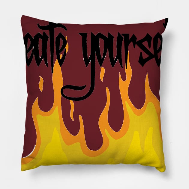 fiery motivation Pillow by munatisuto