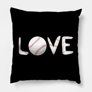 Baseball Love for Baseball Fans (White Letters) Pillow