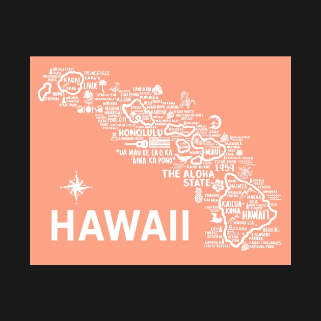 Hawaii Map by fiberandgloss