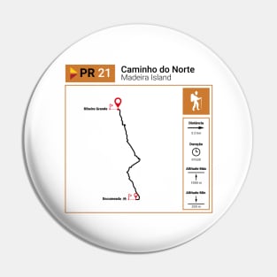 Madeira Island PR21 CAMINHO DO NORTE trail map Pin