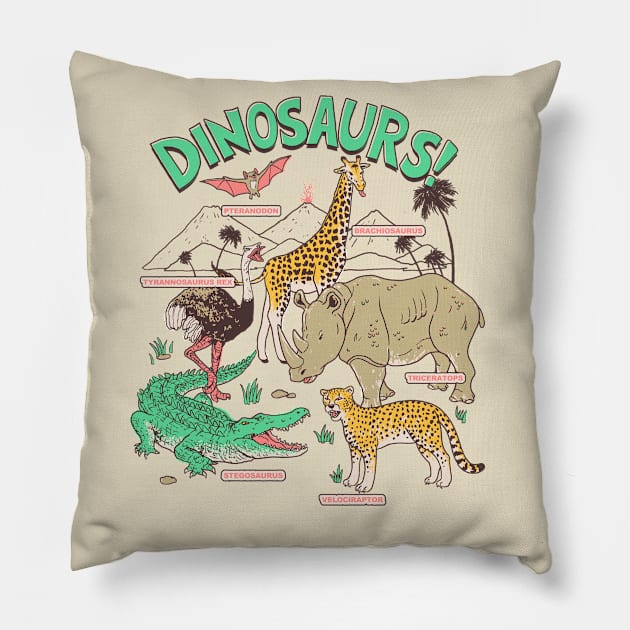 Dinosaurs! Pillow by Hillary White Rabbit