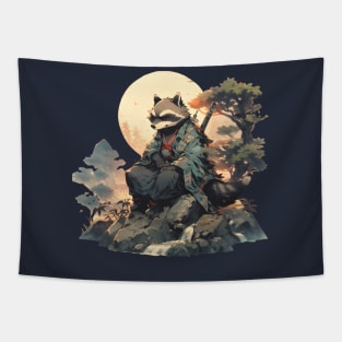 Japanese Raccoon Tapestry