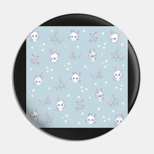 Sims Inspired Skulls and Flowers Pattern Pin