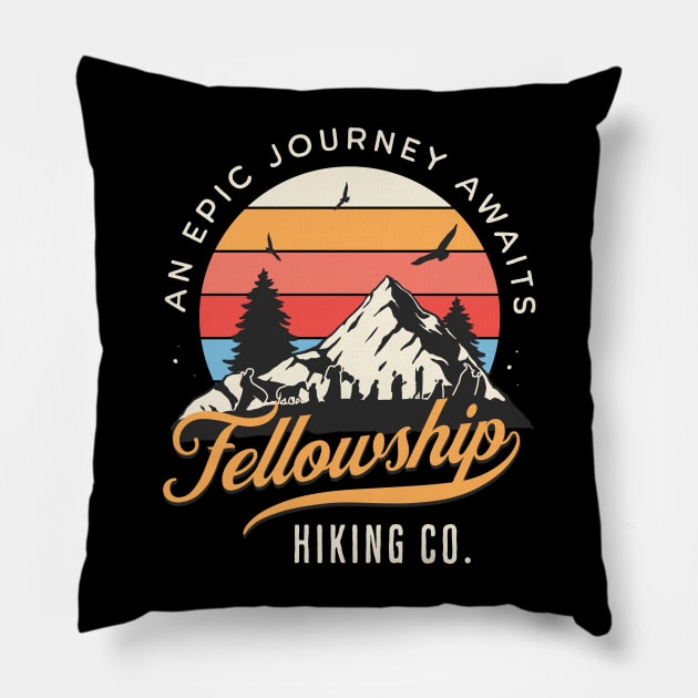 Fellowship Hiking Co - An Epic Journey Awaits - Black - Fantasy Pillow by Fenay-Designs