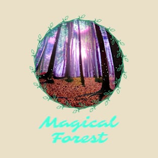 Ilustracion de bosque magico hecho por una I.A T-Shirt