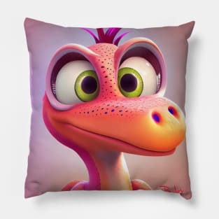 Baby Dinosaur Dino Bambino - Ruby Pillow