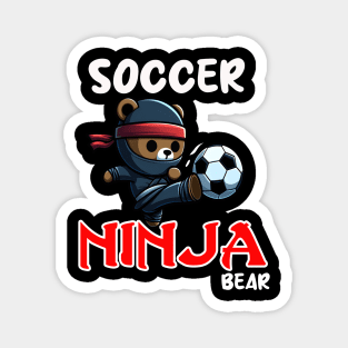 Soccer Ninja Bear Magnet