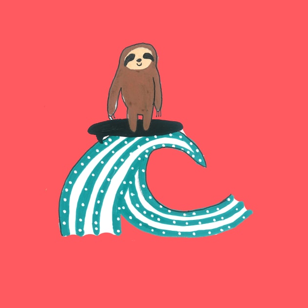 Surfing Sloth by DoodlesAndStuff