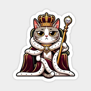 Majestic Cat Queen with Scepter Magnet