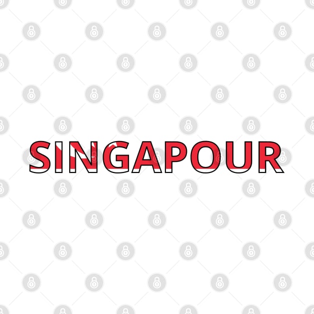 Drapeau Singapour by Pixelforma