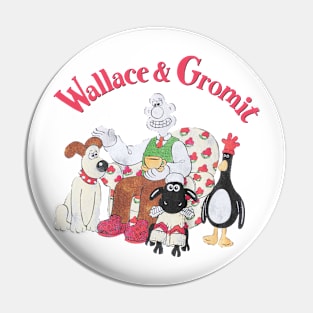 Wallace And Gromit Home Scene Grey Marl Pin