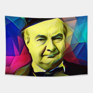 Charles Augustin Sainte-Beuve Colourful Portrait | Charles Augustin Sainte-Beuve Artwork 7 Tapestry