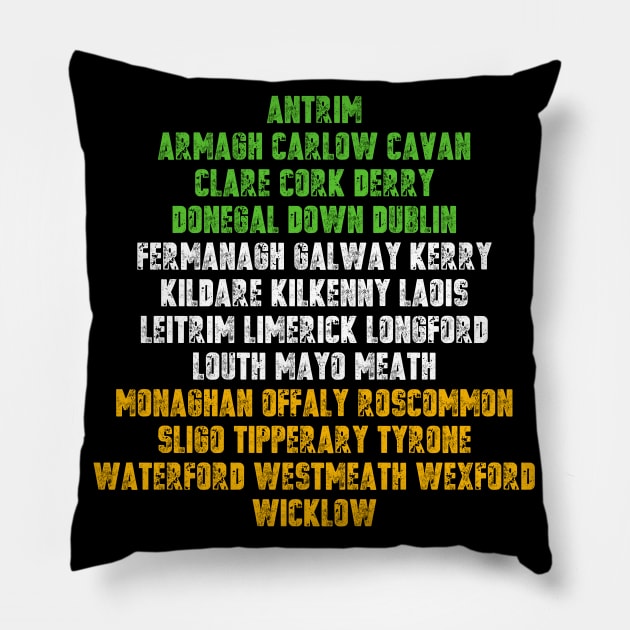 The 32 Counties of Ireland Pillow by Ireland