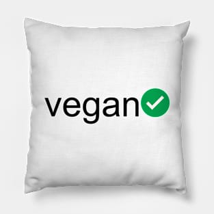 Verified Vegan (Black Text) Pillow