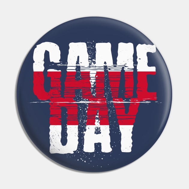 Red and Blue Gameday // Grunge Vintage Football Game Day Pin by SLAG_Creative