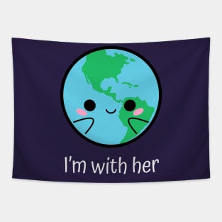 I am with planet earth kawaii cute Tapestry