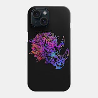 Rainbow Triceratops Dinosaur Phone Case