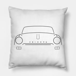 Triumph Spitfire Mk III 1960s British classic car black outline Pillow