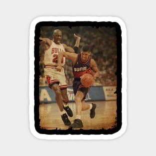 Kevin Johnson vs Michael Jordan Vintage Magnet