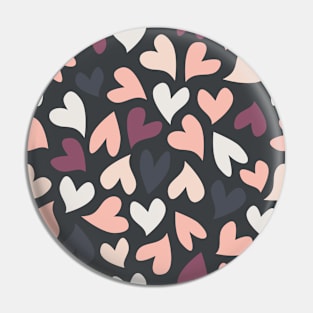 Dark Seamless Hearts Pattern Pin