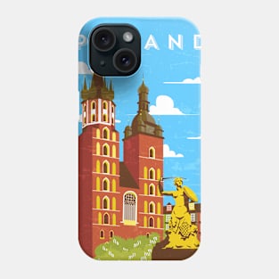 Poland.Retro travel poster Phone Case