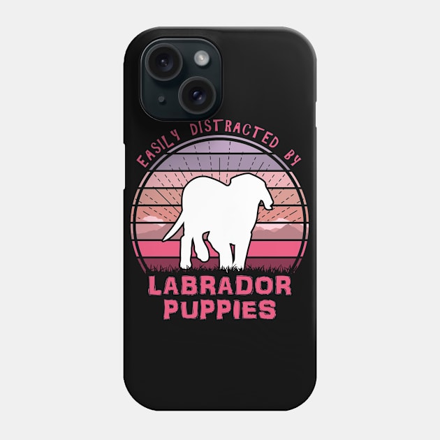 Easily Distracted By Labrador Puppies Phone Case by Nerd_art