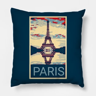 Paris France in Shepard Fairey style Pillow