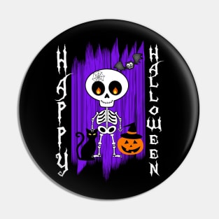 Happy Halloween Little Skeleton Funny Design for Halloween Pin