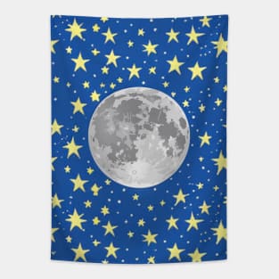 Doodle Stars with Full Moon (MD23KD005) Tapestry