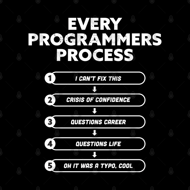 Every Programmers Process | Funny Gift for Coding Geek by qwertydesigns