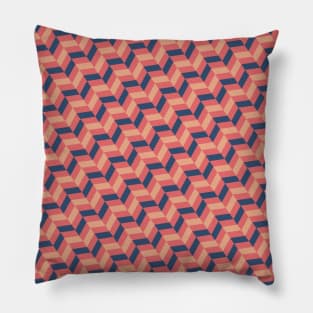 Herringbone Pattern in warm pink and peach colors Pillow