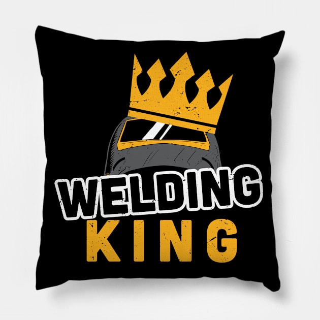 welding king - welder gift idea Pillow by Anodyle