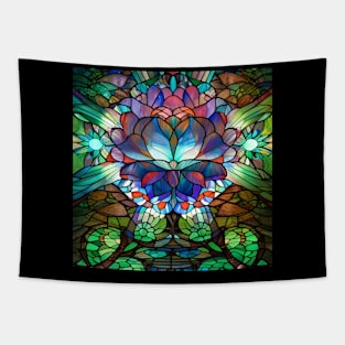 Stained Glass Lotus Flower Tapestry