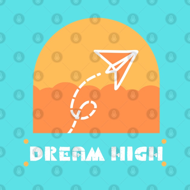 DREAM HIGH PAPER PLANE Minimalist Illustration by Mirai Designs