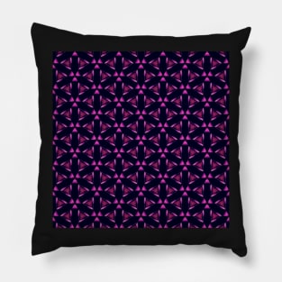 80s Retro Geometric Triangle Pattern - Pink and Black Pillow