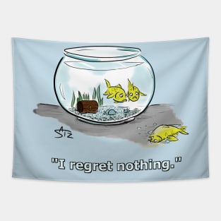 Funny goldfish cartoon. Tapestry