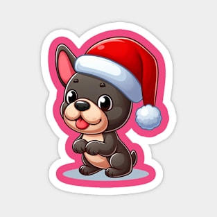 French Bulldog in a Santa Hat Magnet