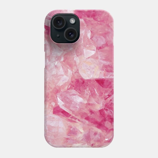 Pink Rose Quartz Crystal Geode Phone Case by NewburyBoutique